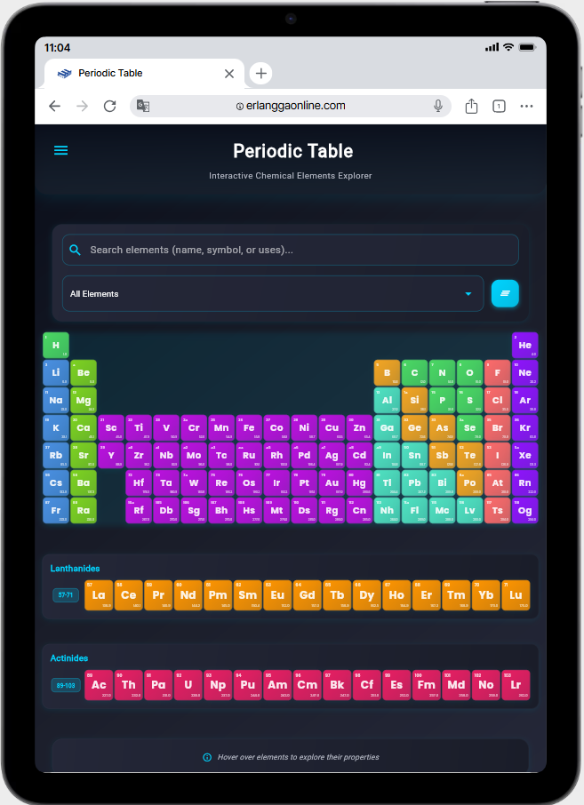 Periodic Table live project preview